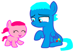 Size: 2692x1876 | Tagged: safe, artist:memeartboi, imported from derpibooru, earth pony, pegasus, pony, anais watterson, brother and sister, candy, colt, duo, duo male and female, family, female, filly, foal, food, gumball, gumball watterson, happy, male, ponified, sibling, sibling bonding, sibling love, siblings, simple background, sister, smiling, the amazing world of gumball, white background